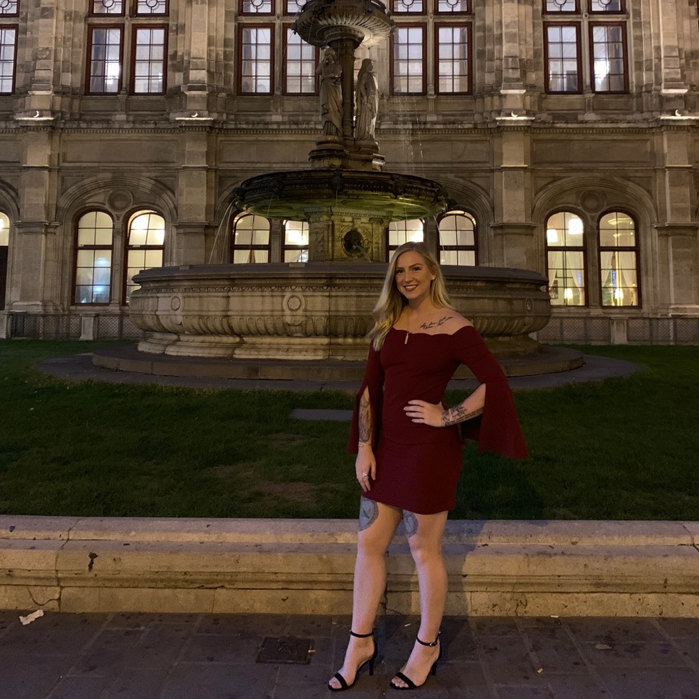 Wine colored fitting dress